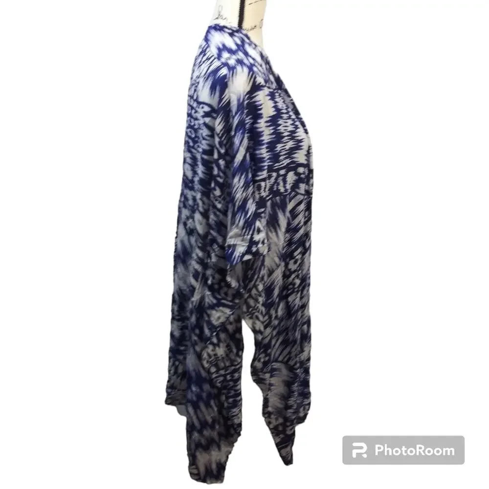 Michael Stars ZUL Brushed Batik Scarf Cape Duster Swim Cover-up Shrug Size OS